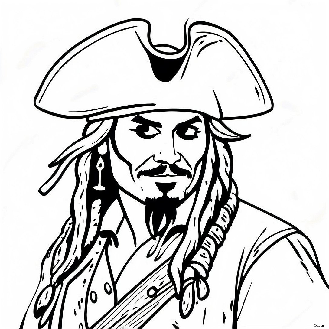 Pirates Of The Caribbean Johnny Depp Coloring Page 50955 42458
