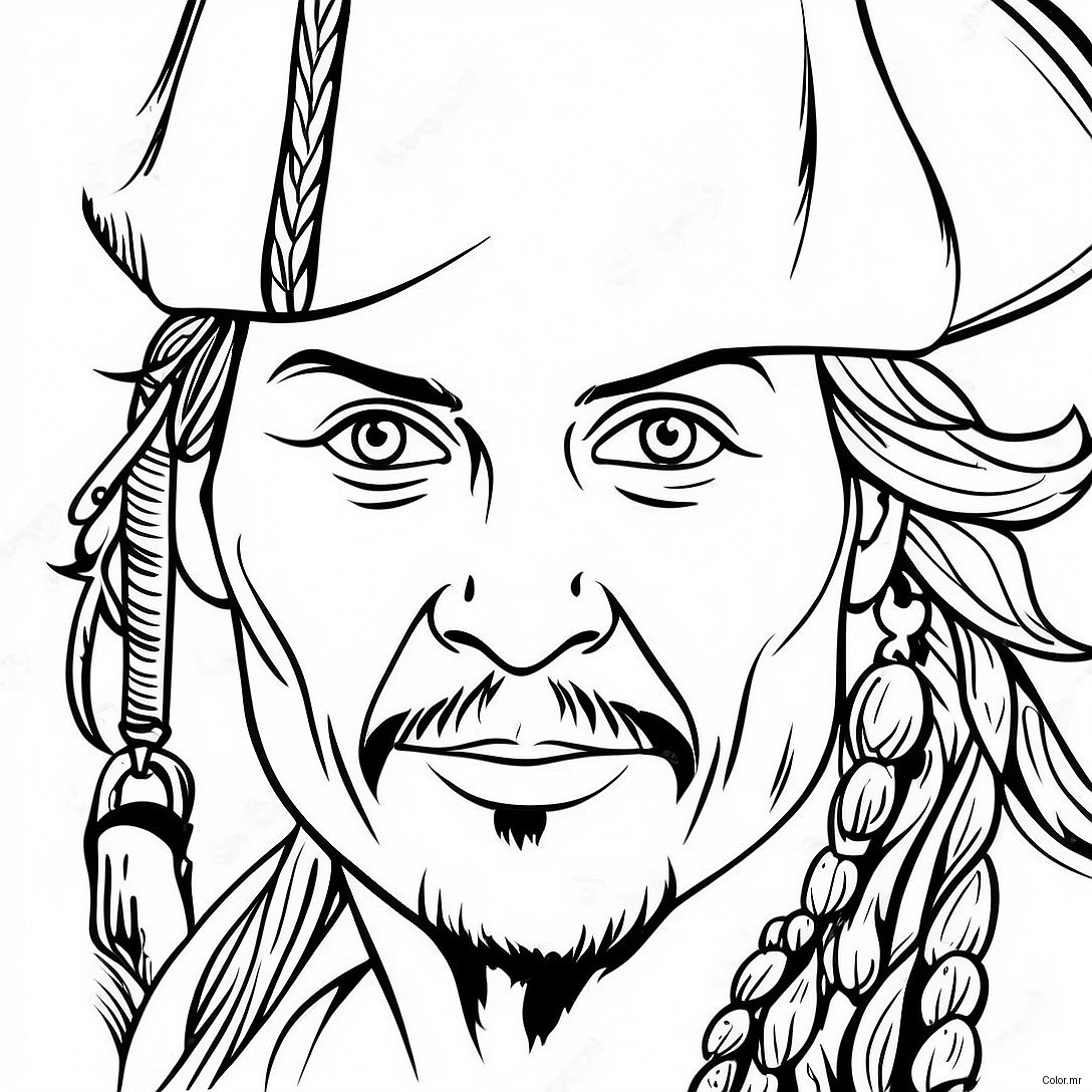 Pirates Of The Caribbean Johnny Depp Coloring Page 50955 42460