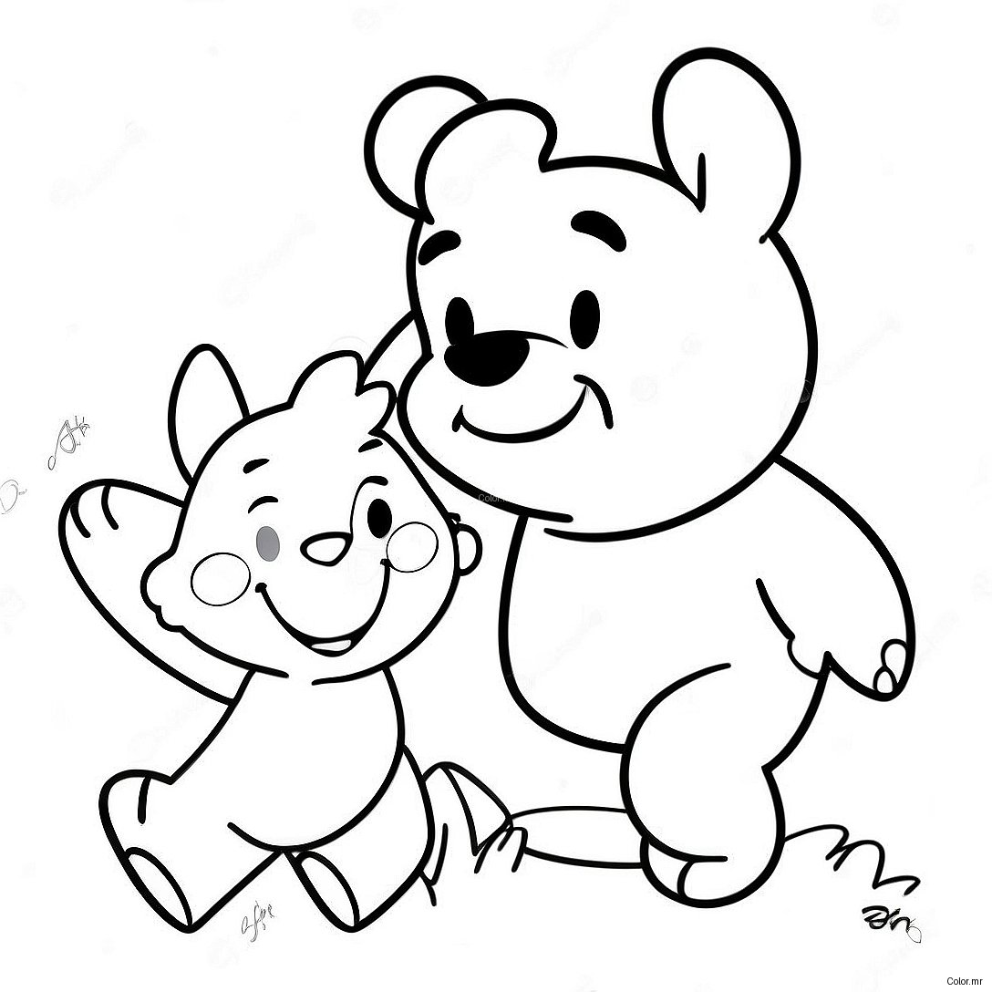 Playful Christopher Robin With Pooh Coloring Page 34783 28967
