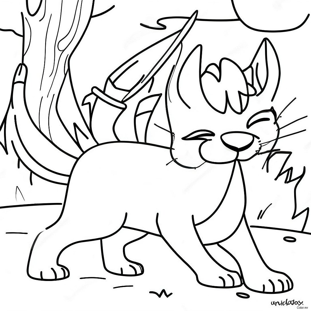 Realistic Warrior Cat Battle Scene Coloring Page 22403 20665
