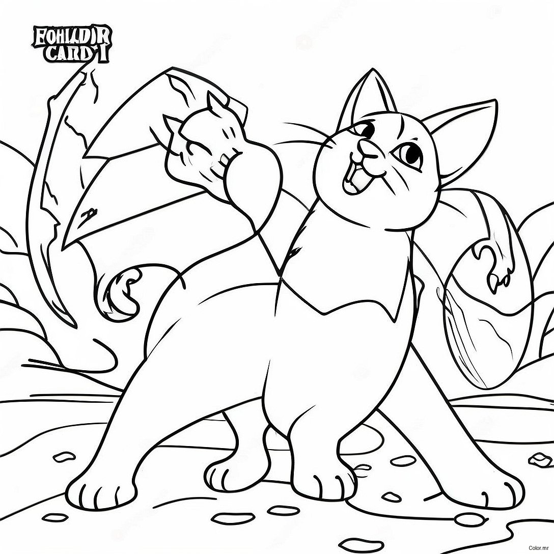 Realistic Warrior Cat Battle Scene Coloring Page 22403 20668