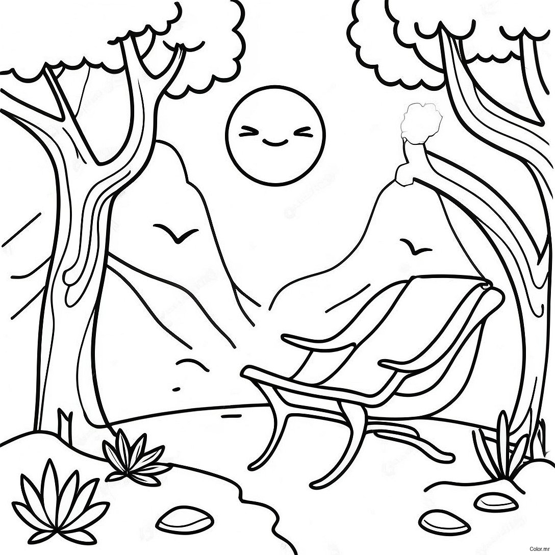 Relaxing Nature Scenes Mindfulness Coloring Page 53759 44802