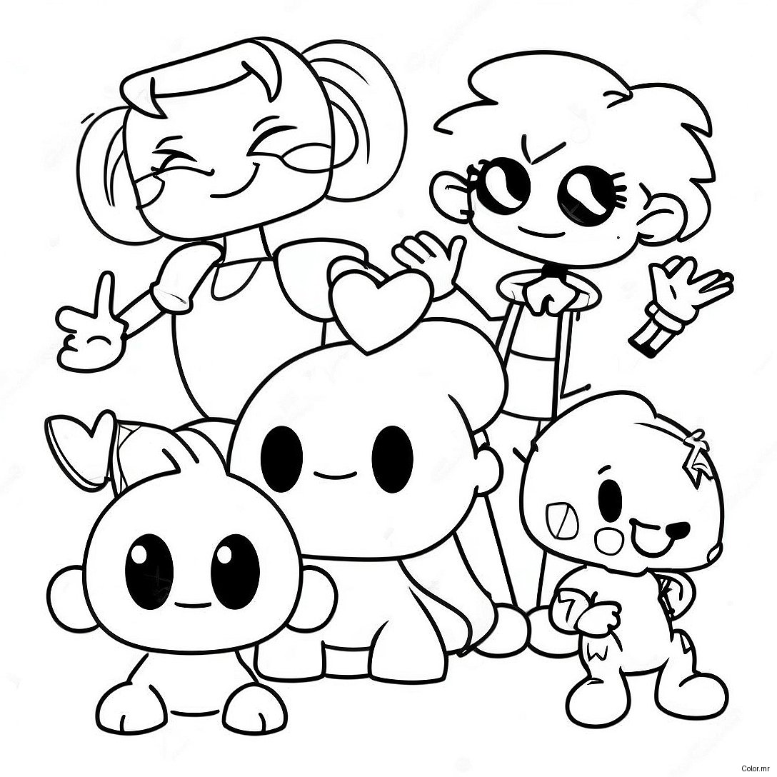 Retro 80s Cartoon Characters Coloring Page 3009 2439