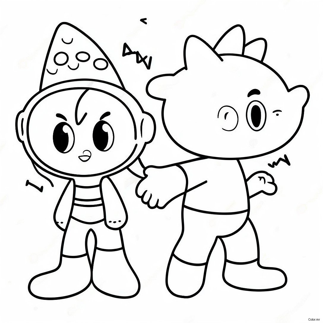 Retro 80s Cartoon Characters Coloring Page 3009 2440