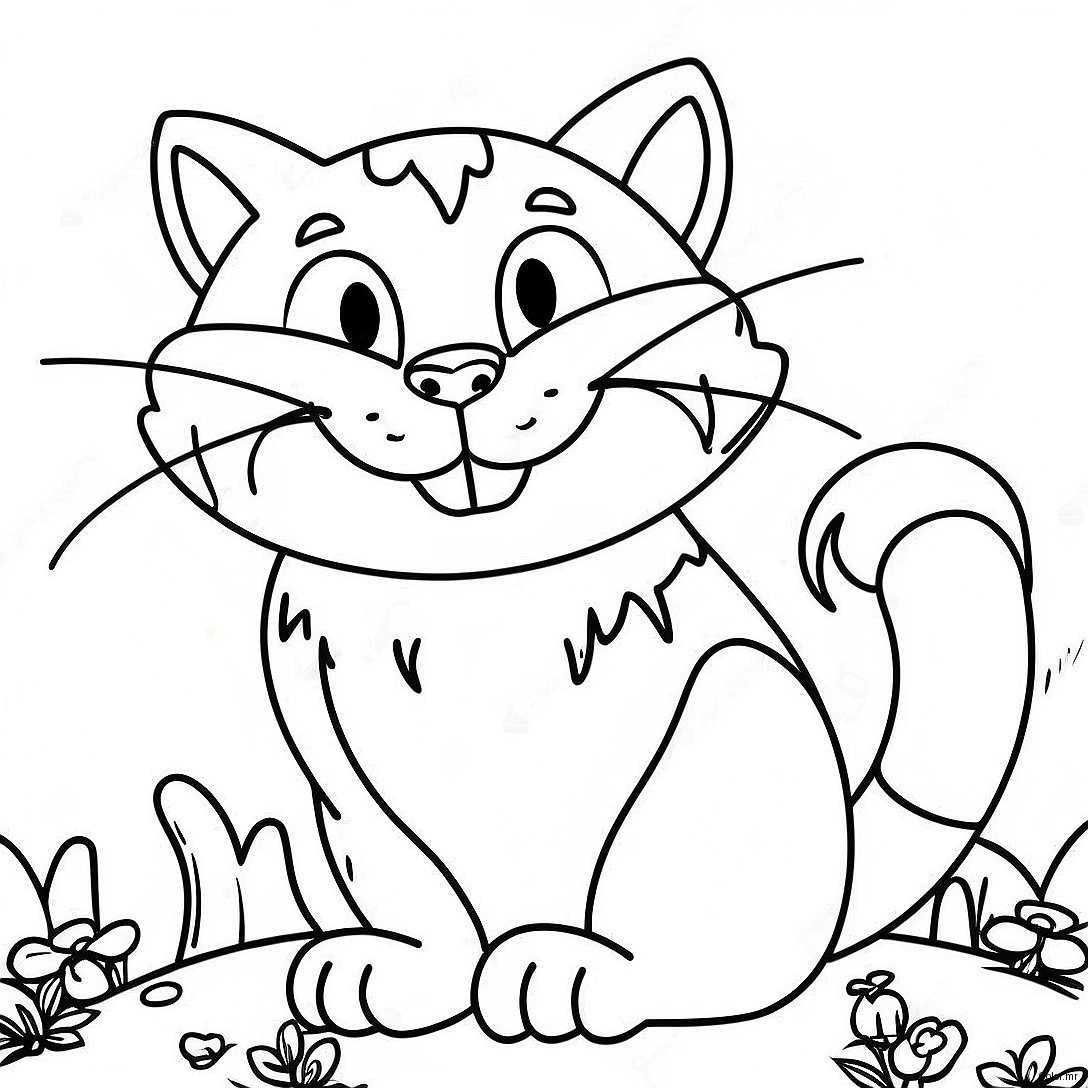 Smiling Cheshire Cat In Wonderland Coloring Page 35684 29683