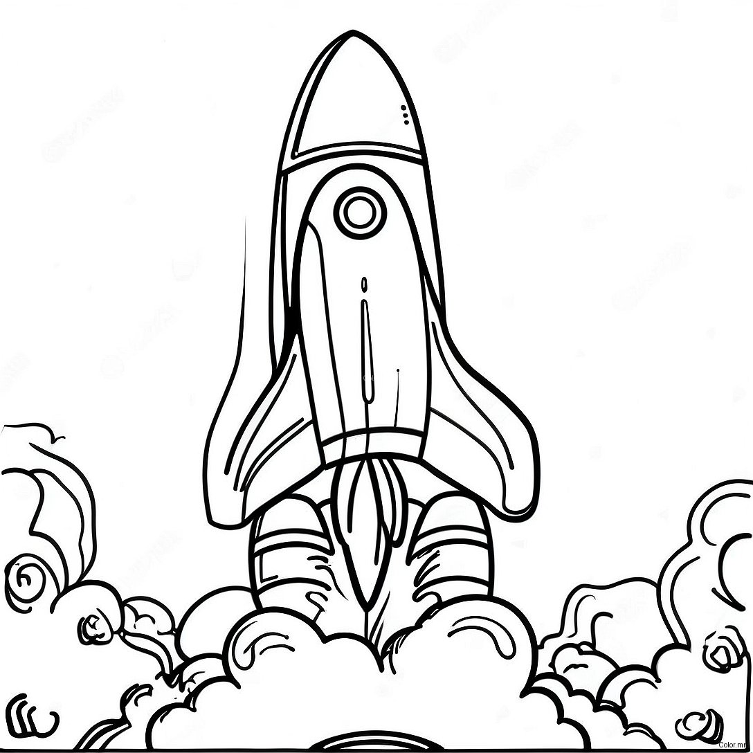 Space Shuttle Launching Into The Sky Coloring Page 22313 20593