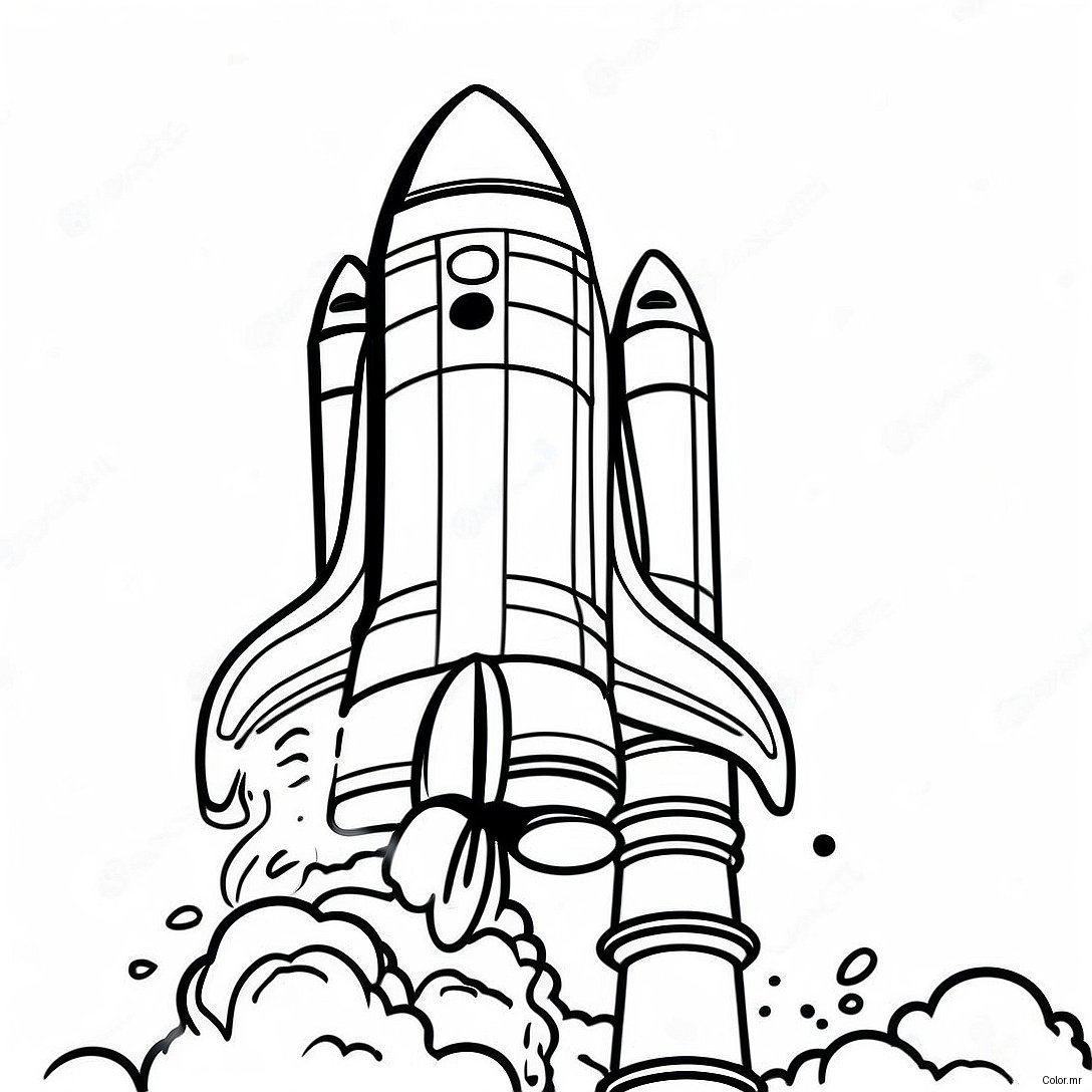 Space Shuttle Launching Into The Sky Coloring Page 22313 20594