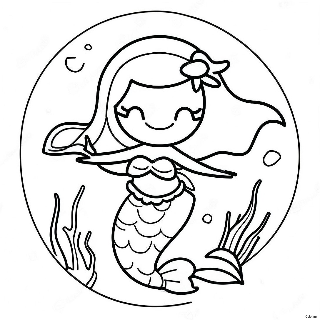 Sparkling Rainbow Mermaid Underwater Coloring Page 65671 54253