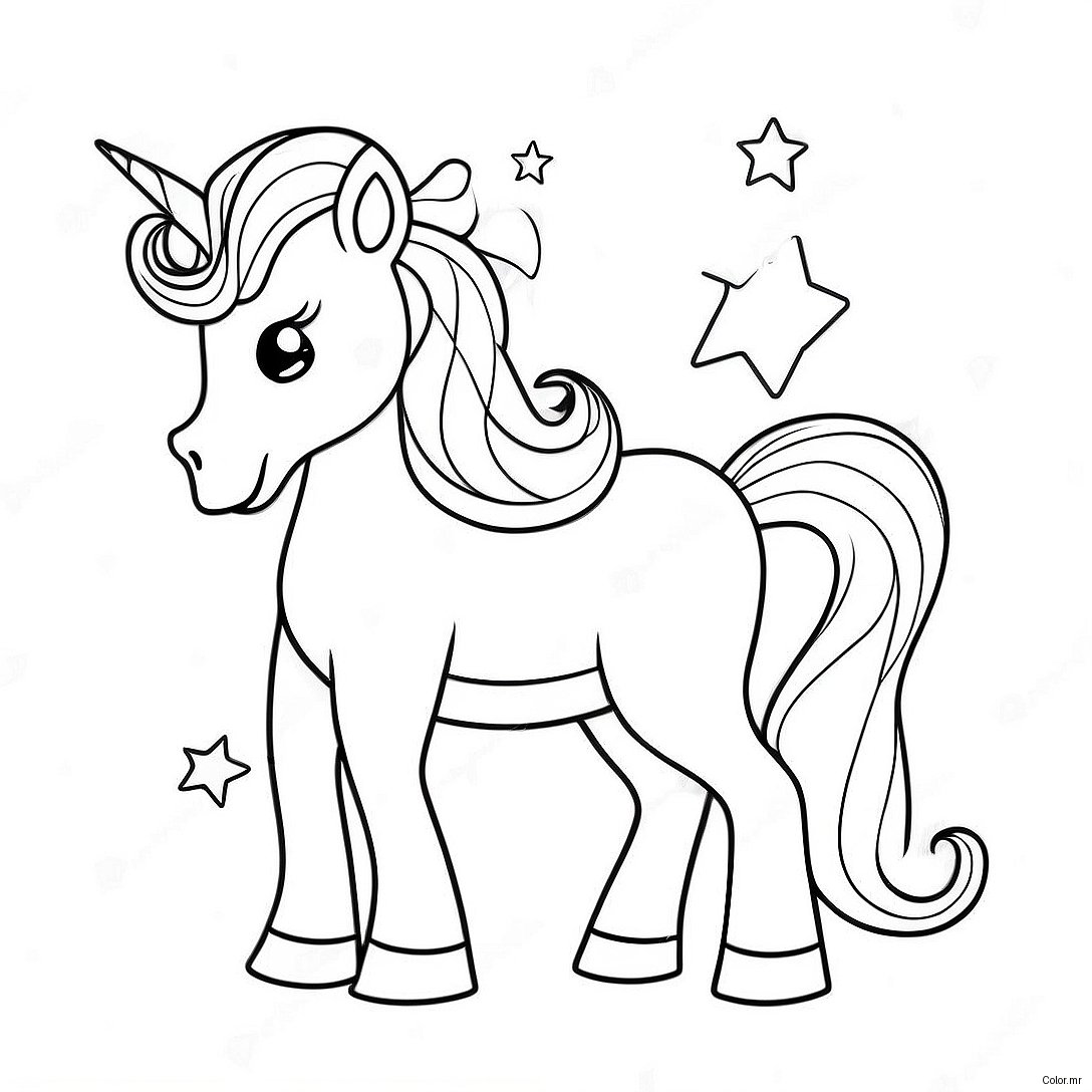 Sparkling Unicorn With Santa Hat Coloring Page 3410 2774