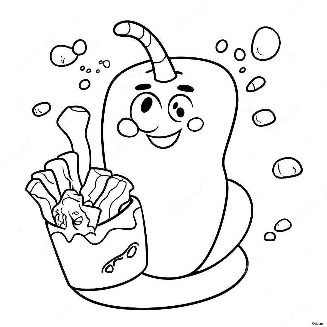 Spicy Hot Cheetos Cartoon Character Coloring Page 57053 47408