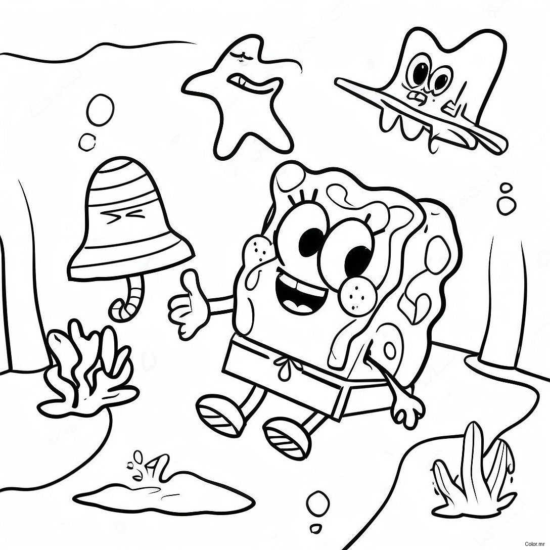 Spongebob And Patrick Underwater Adventure Coloring Page 25366 23188