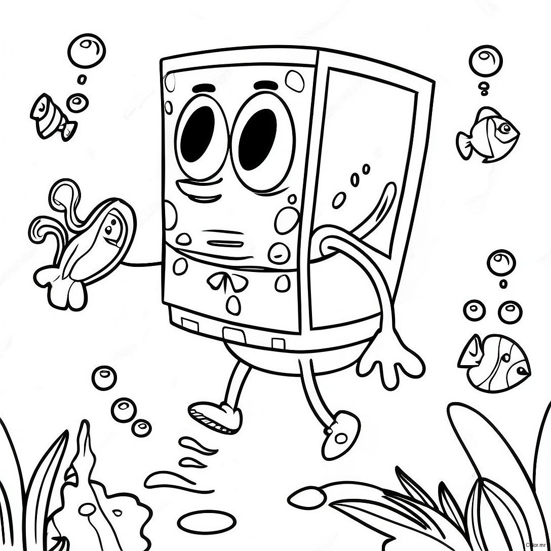 Spongebob Squarepants Underwater Adventure Coloring Page 10378 8519