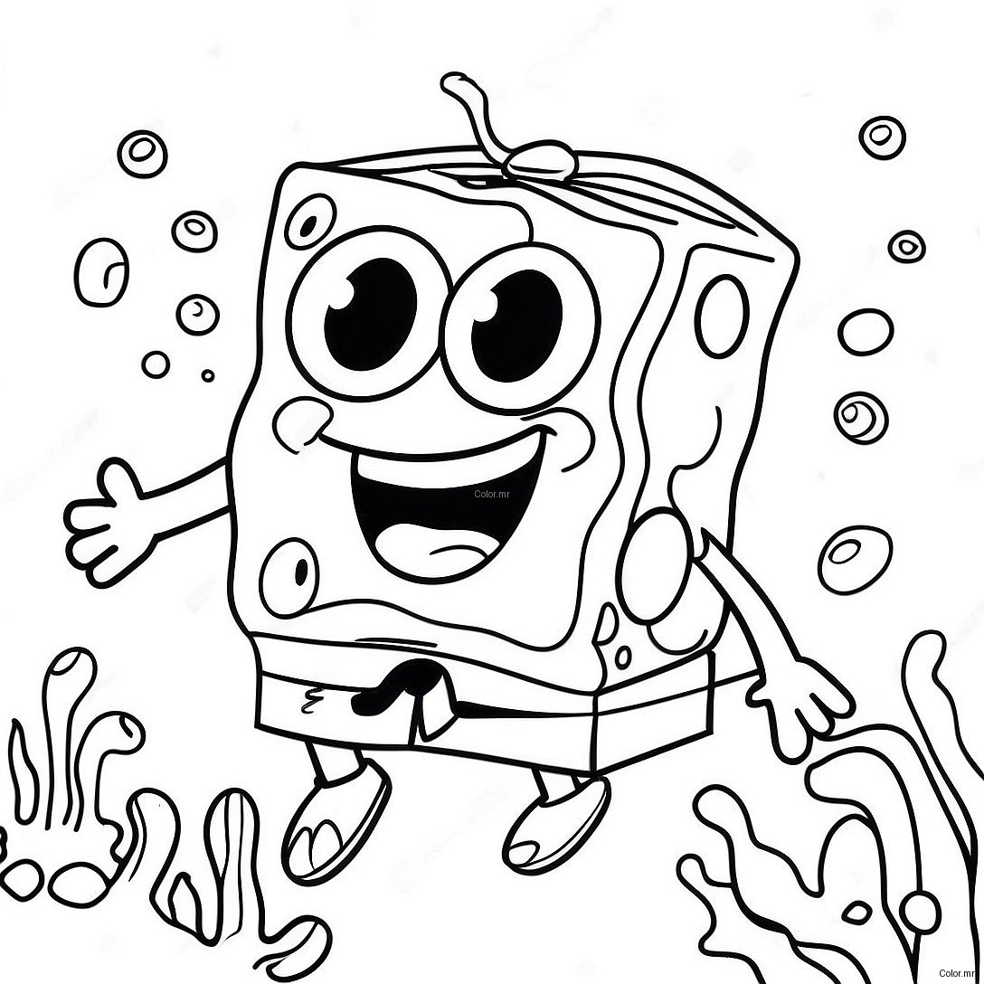 Spongebob Squarepants Underwater Adventure Coloring Page 10378 8520