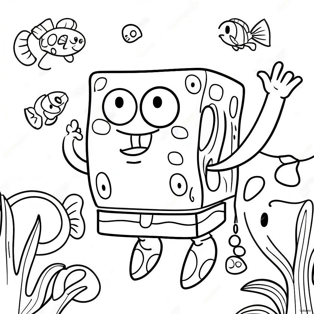 Spongebob Squarepants Underwater Adventure Coloring Page 912 729