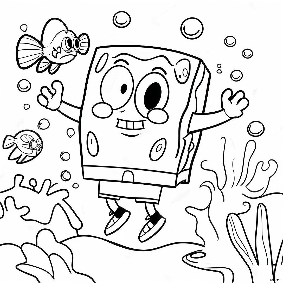 Spongebob Squarepants Underwater Adventure Coloring Page 912 730
