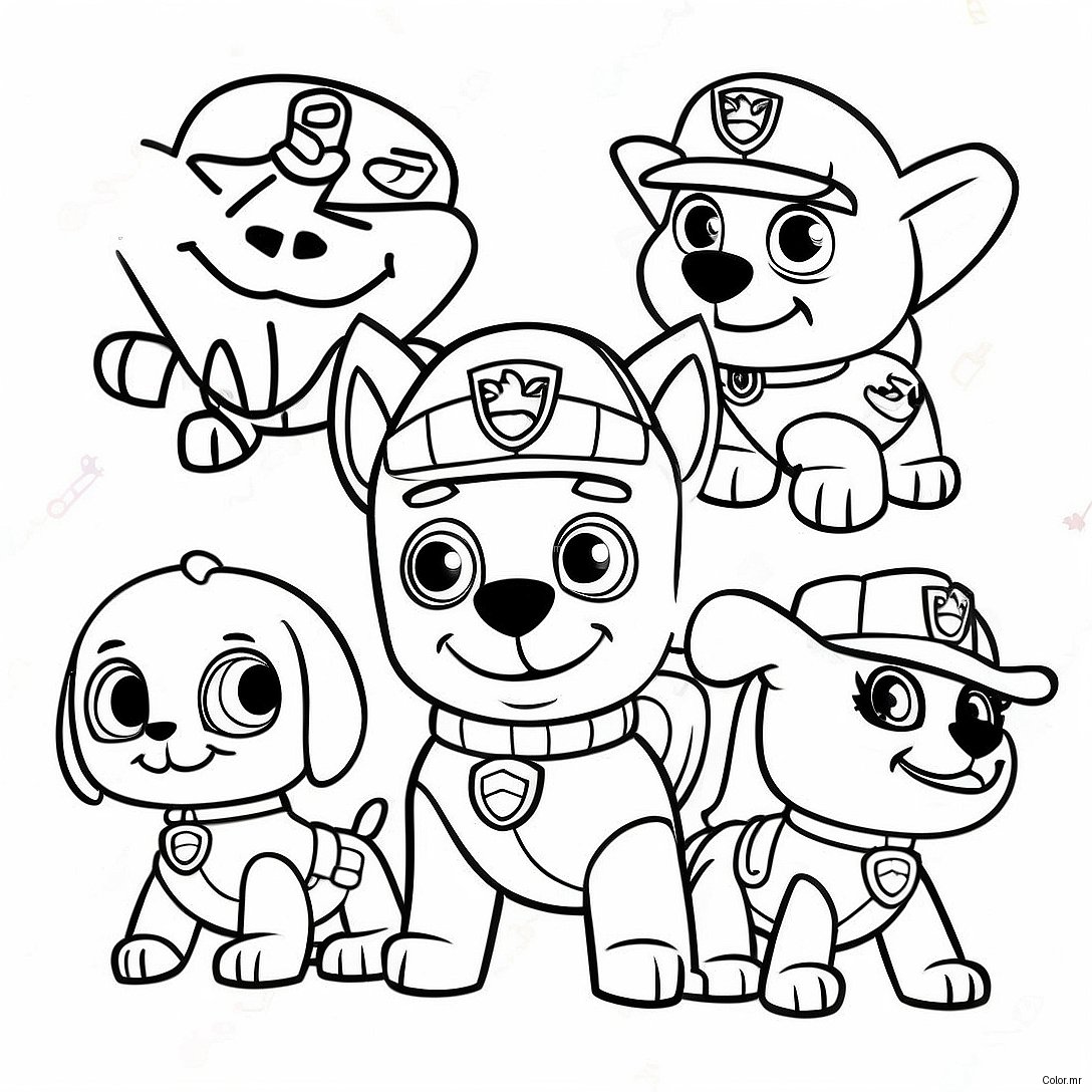 Spooky Halloween Paw Patrol Characters Coloring Page 3430 2792