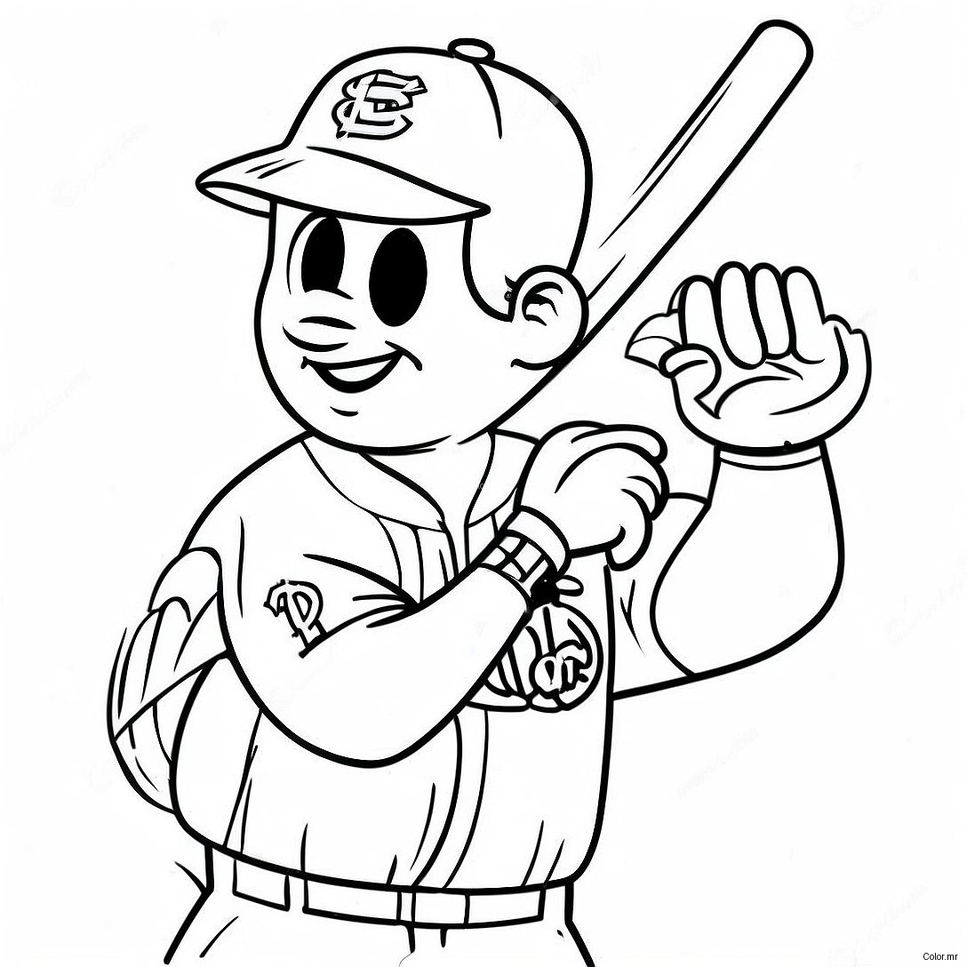 St Louis Cardinals Player Hitting Coloring Page 47174 39255