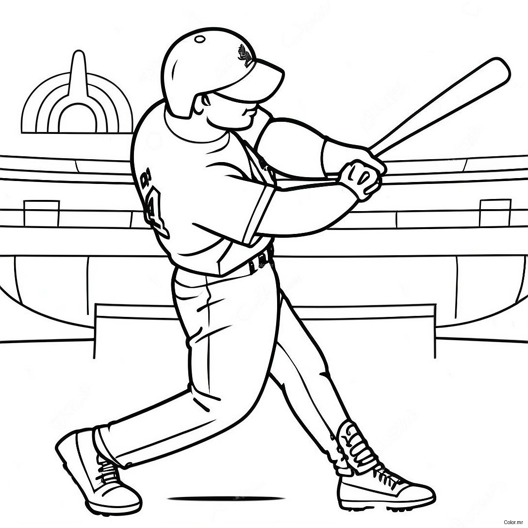 St Louis Cardinals Player Hitting Coloring Page 47174 39256
