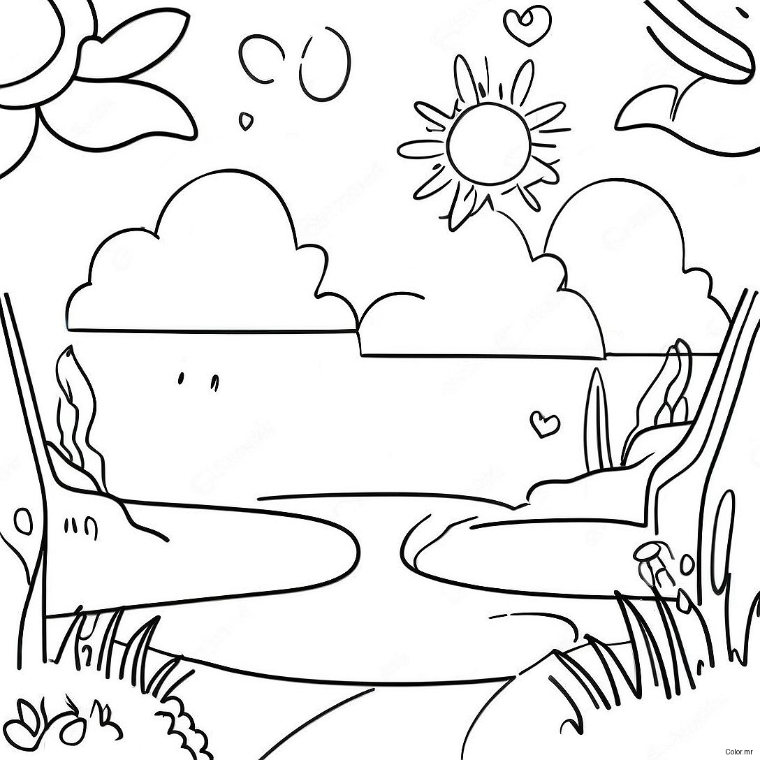 Sunny Day Water Cycle Coloring Page 33762 17885