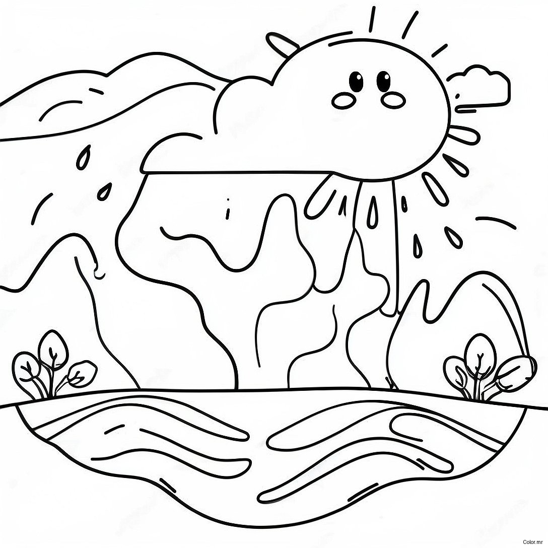 Sunny Day Water Cycle Coloring Page 33762 17888