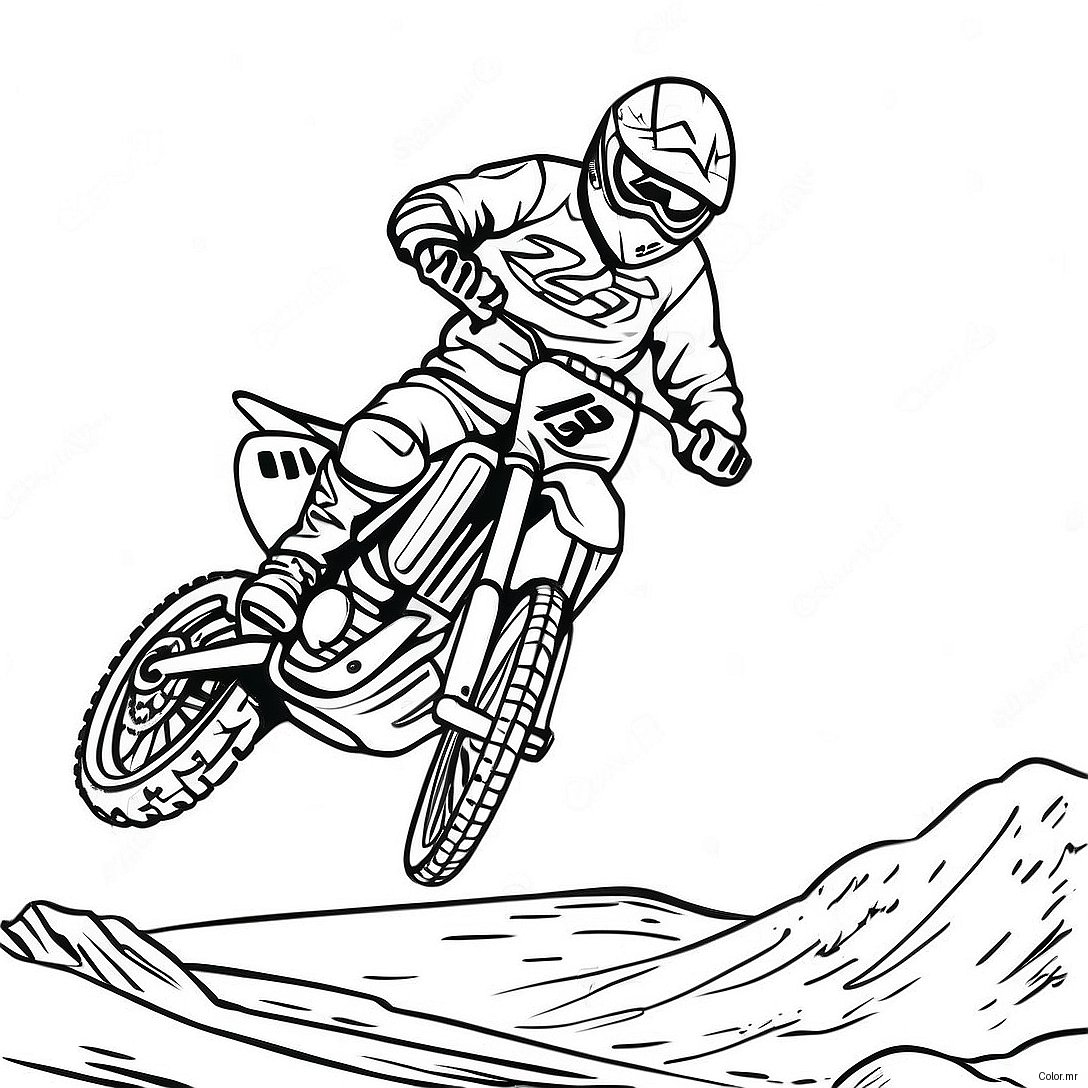 Supercross Dirt Bike Racing Scene Coloring Page 13417 11133
