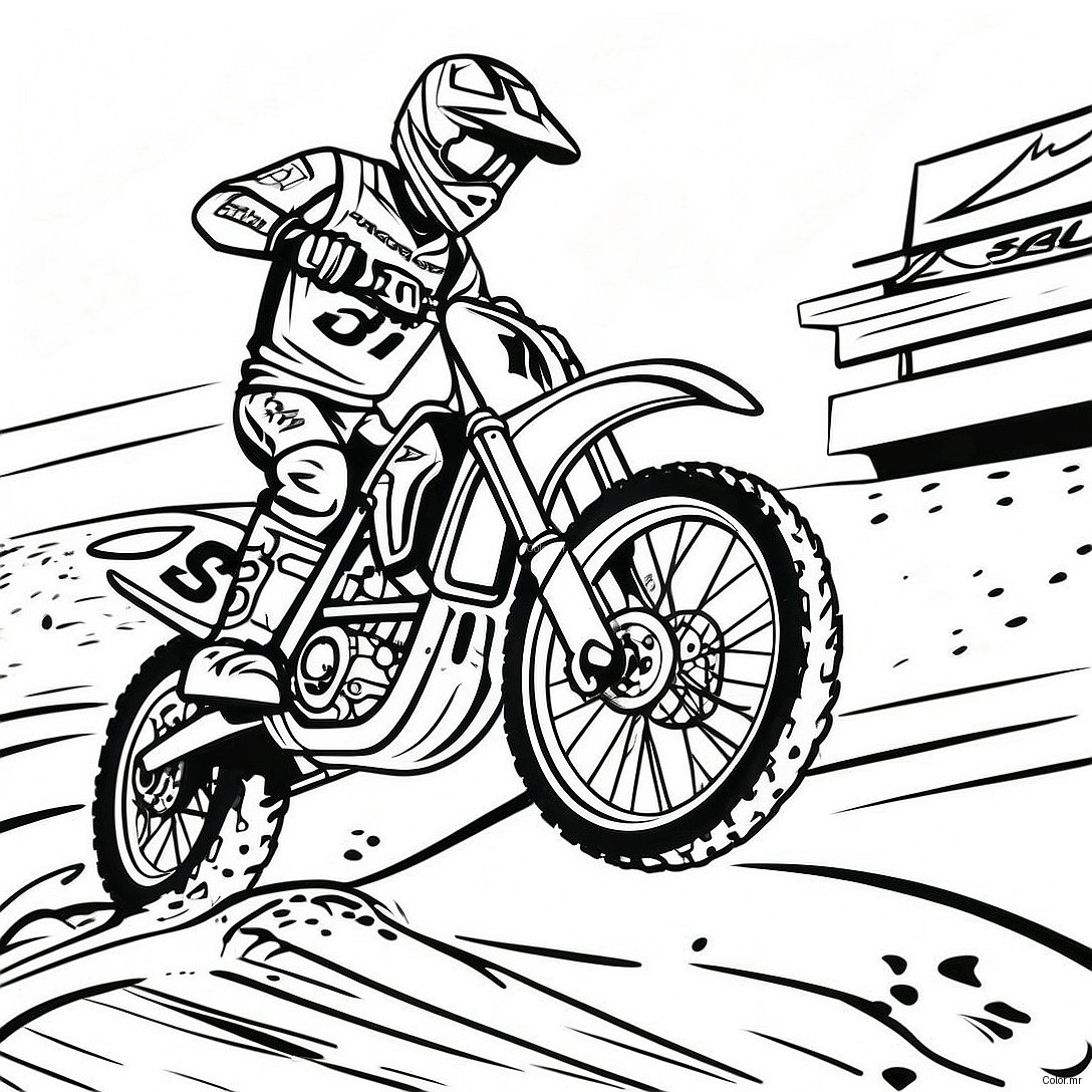 Supercross Dirt Bike Racing Scene Coloring Page 13417 11134