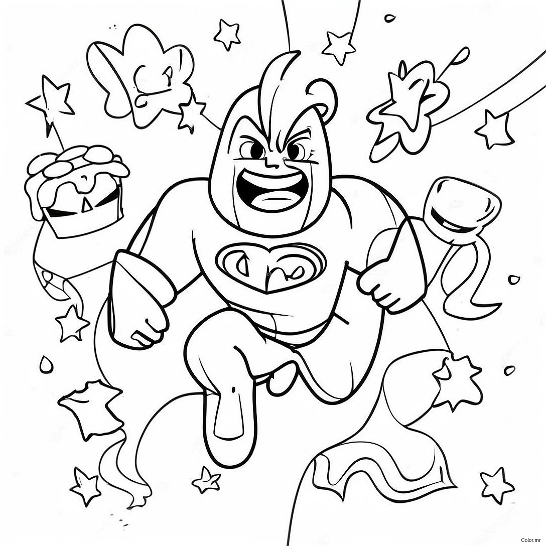 Superhero Birthday Celebration Coloring Page 58455 48557