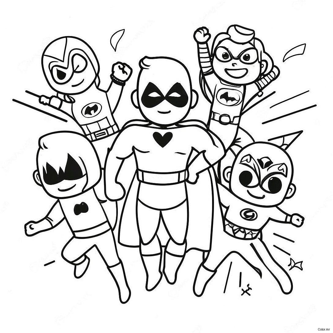 Superhero Birthday Celebration Coloring Page 58455 48559