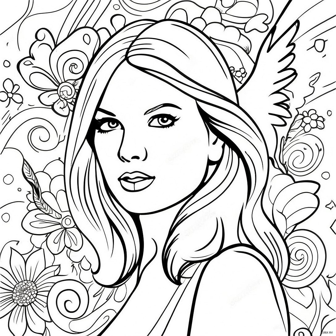 Taylor Swift Red Album Cover Coloring Page 19928 18589