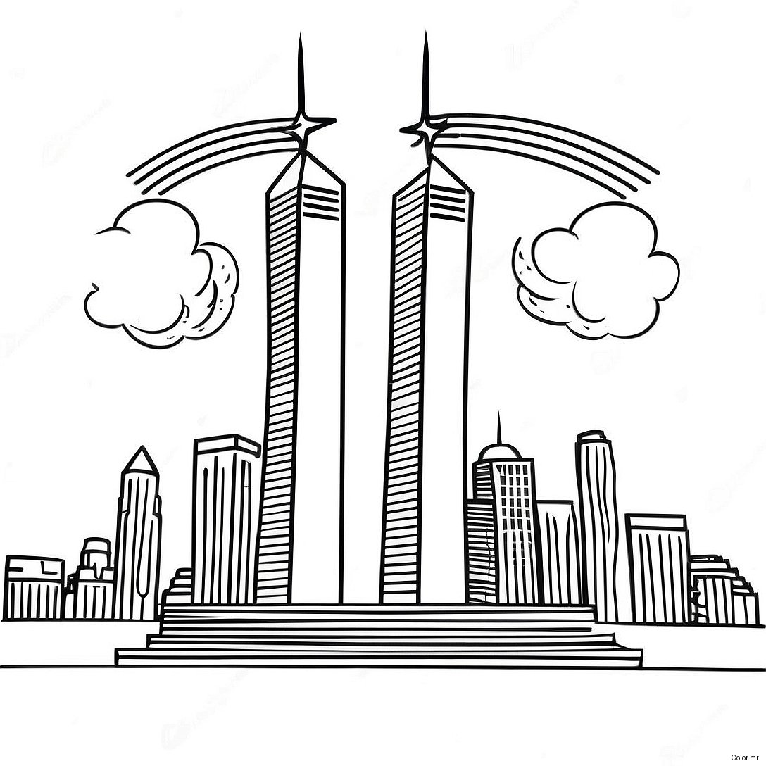 Twin Towers 9 11 Memorial Coloring Page 31989 16487