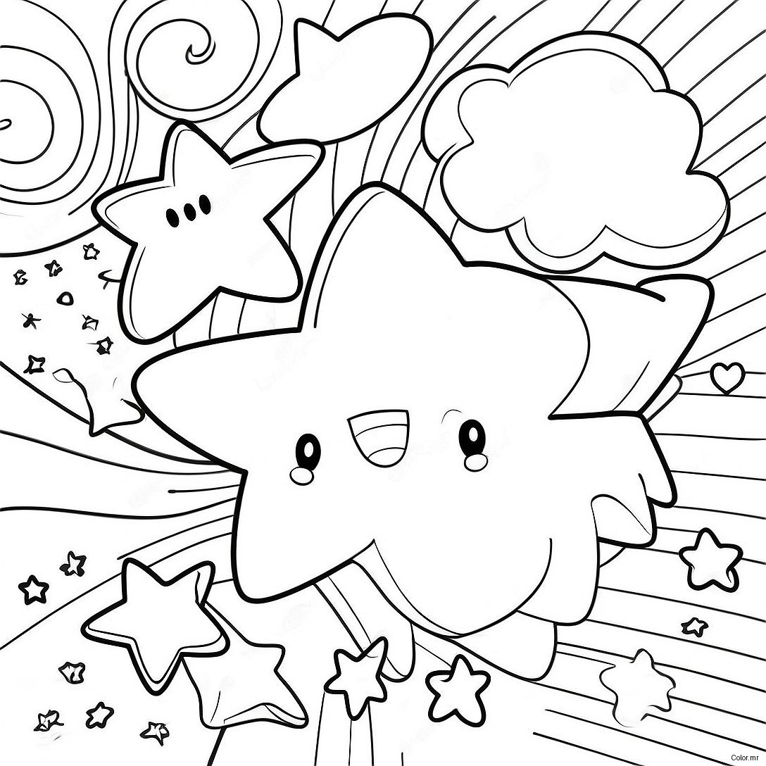 Twinkling Stars Night Sky Coloring Page 44093 36678