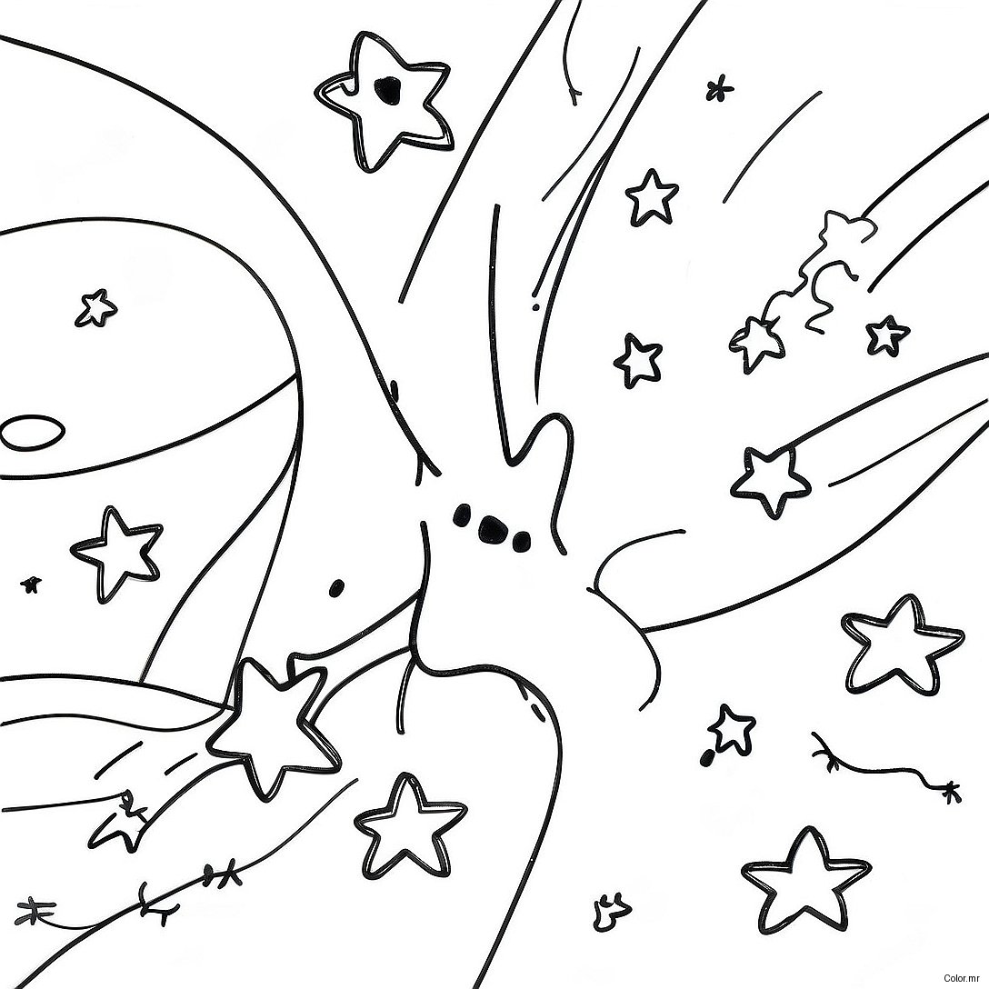 Twinkling Stars Night Sky Coloring Page 44093 36680