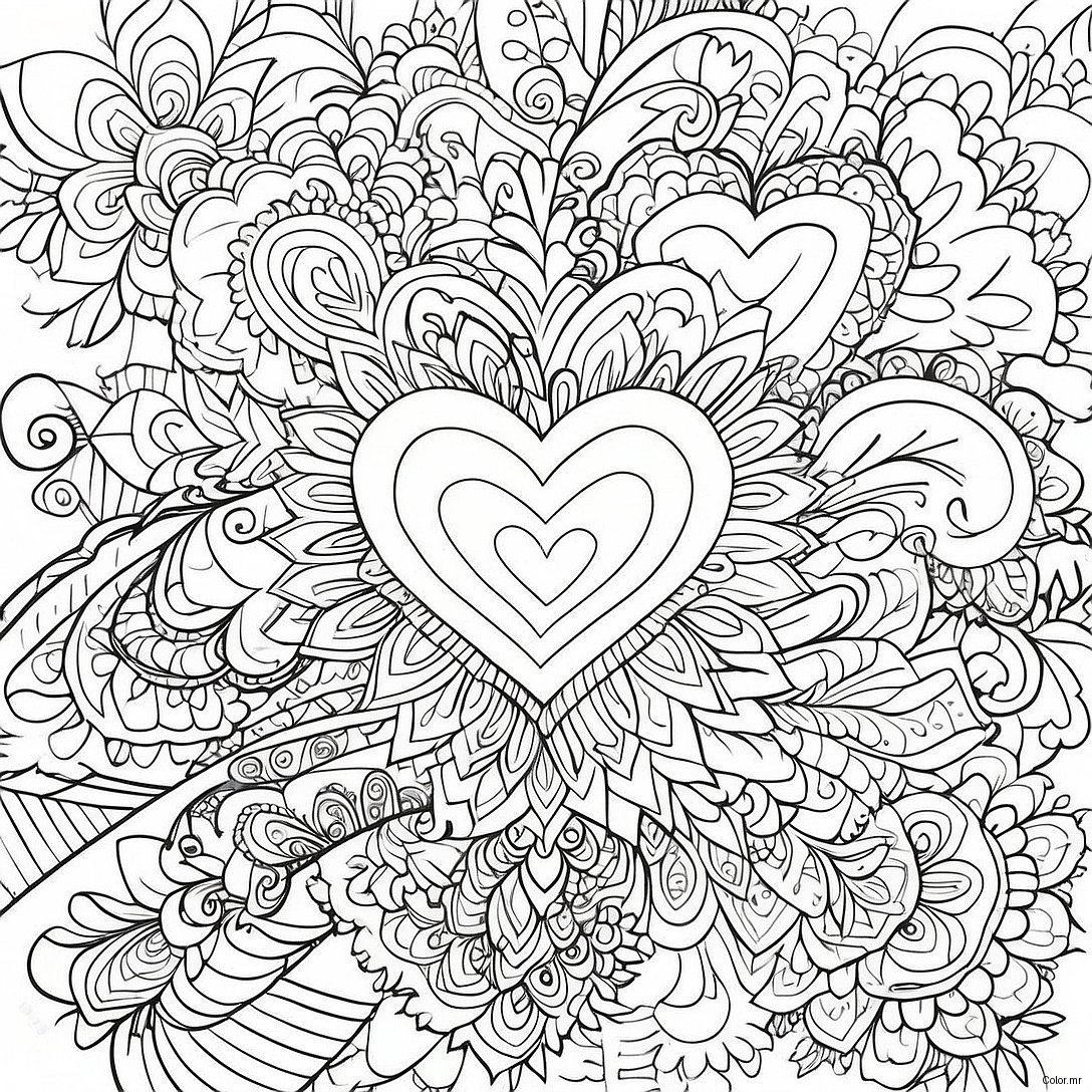 Valentine S Day Heart Mandala Coloring Page 16432 13845