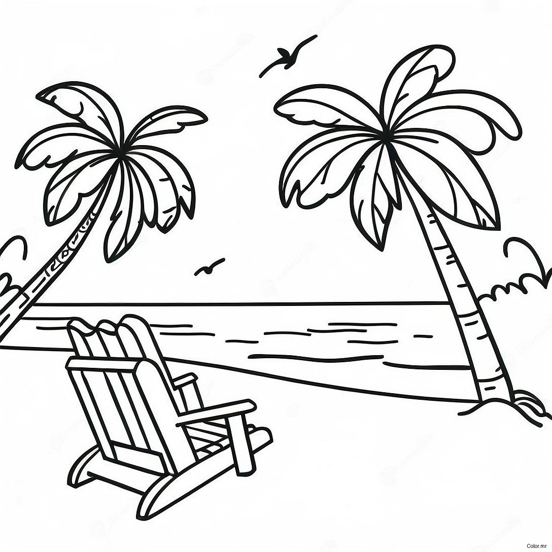 Vibrant Jamaica Beach Scene Coloring Page 19919 18586