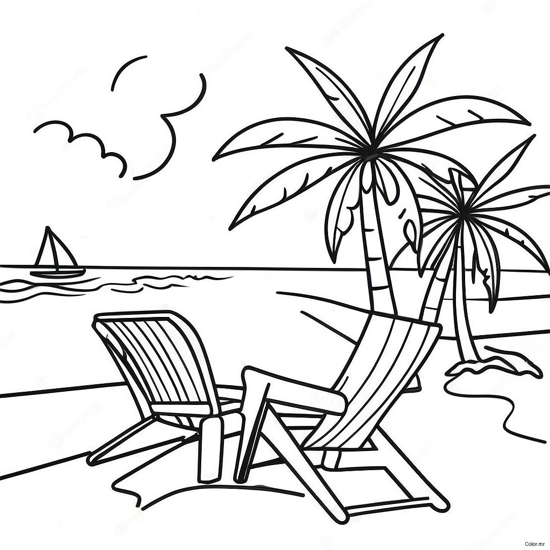 Vibrant Jamaica Beach Scene Coloring Page 19919 18588