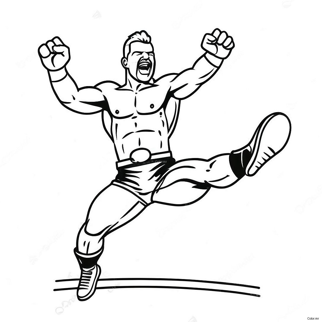 Vibrant Wwe Wrestler Jumping Coloring Page 4802 3864