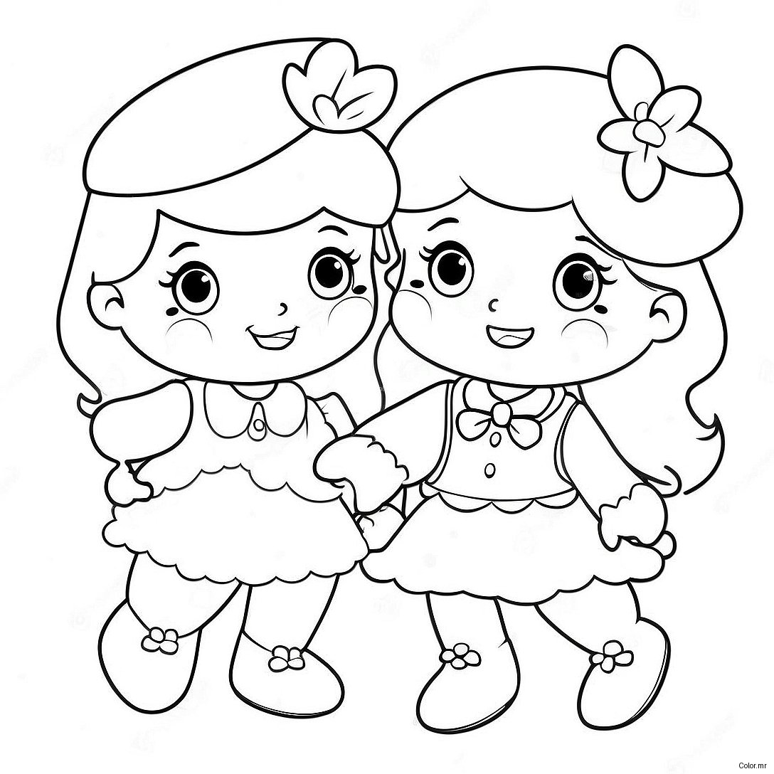 Vintage Strawberry Shortcake Friends Coloring Page 11968 9800