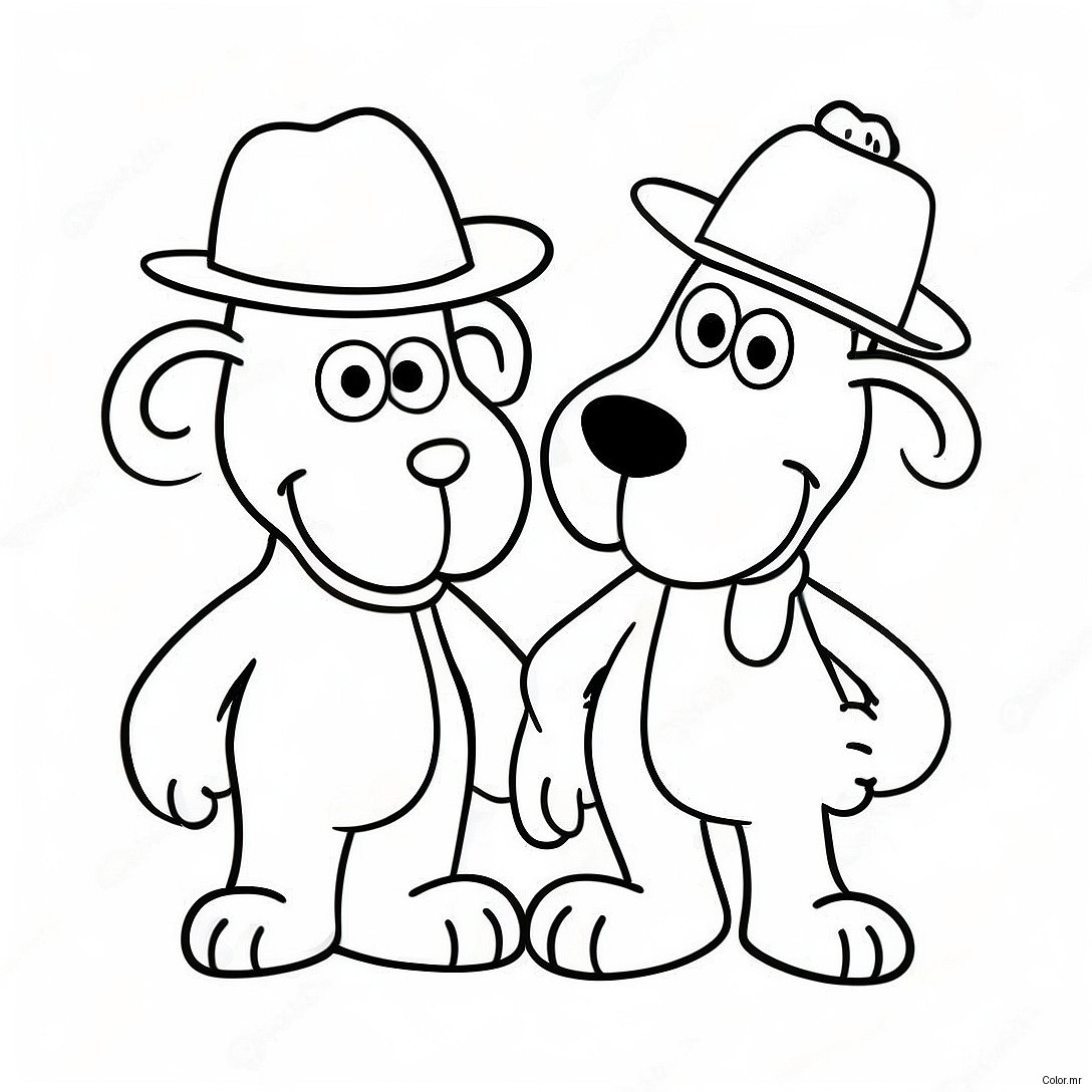 Wallace And Gromit In Silly Hats Coloring Page 38247 31807