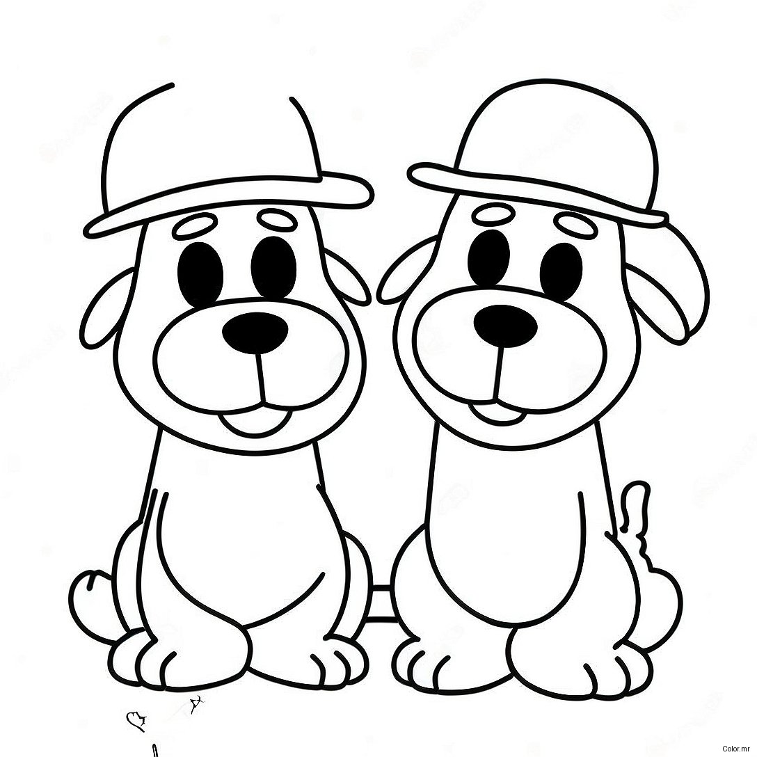 Wallace And Gromit In Silly Hats Coloring Page 38247 31808