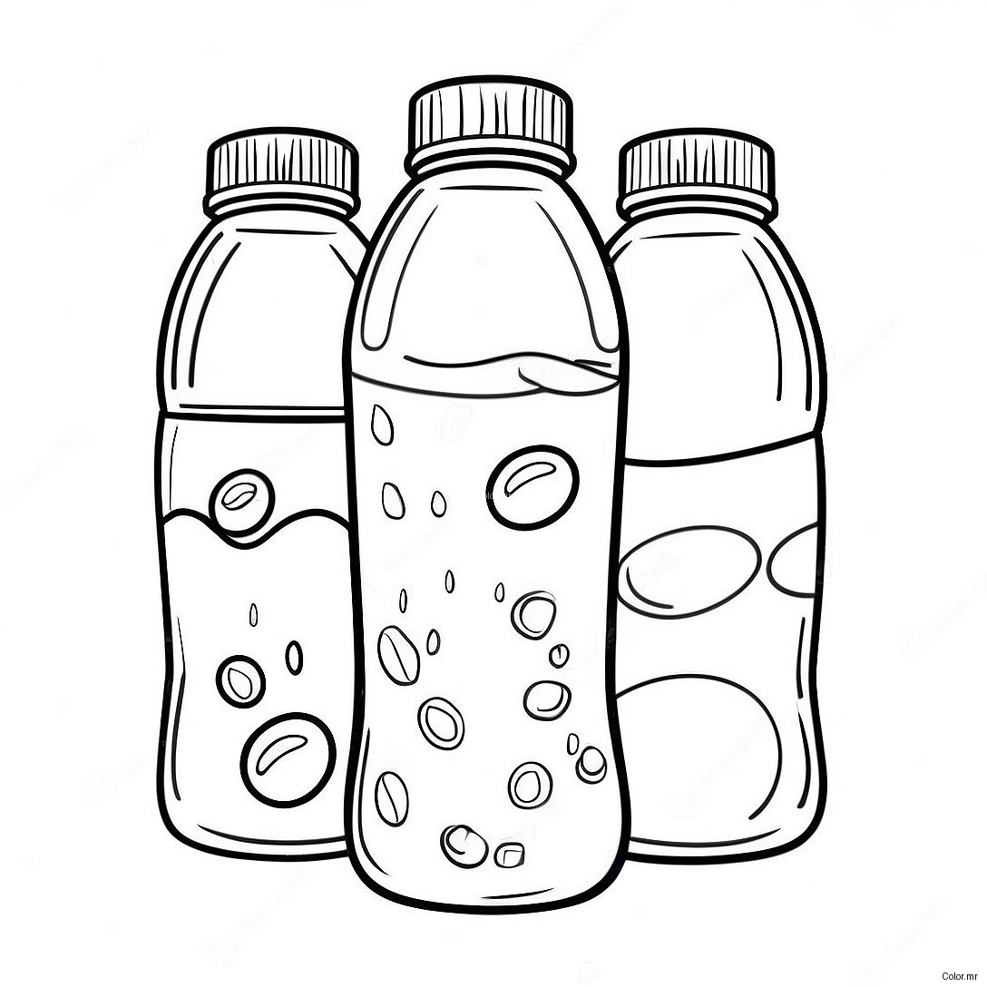 Water Bottle With Colorful Stickers Coloring Page 37575 31269