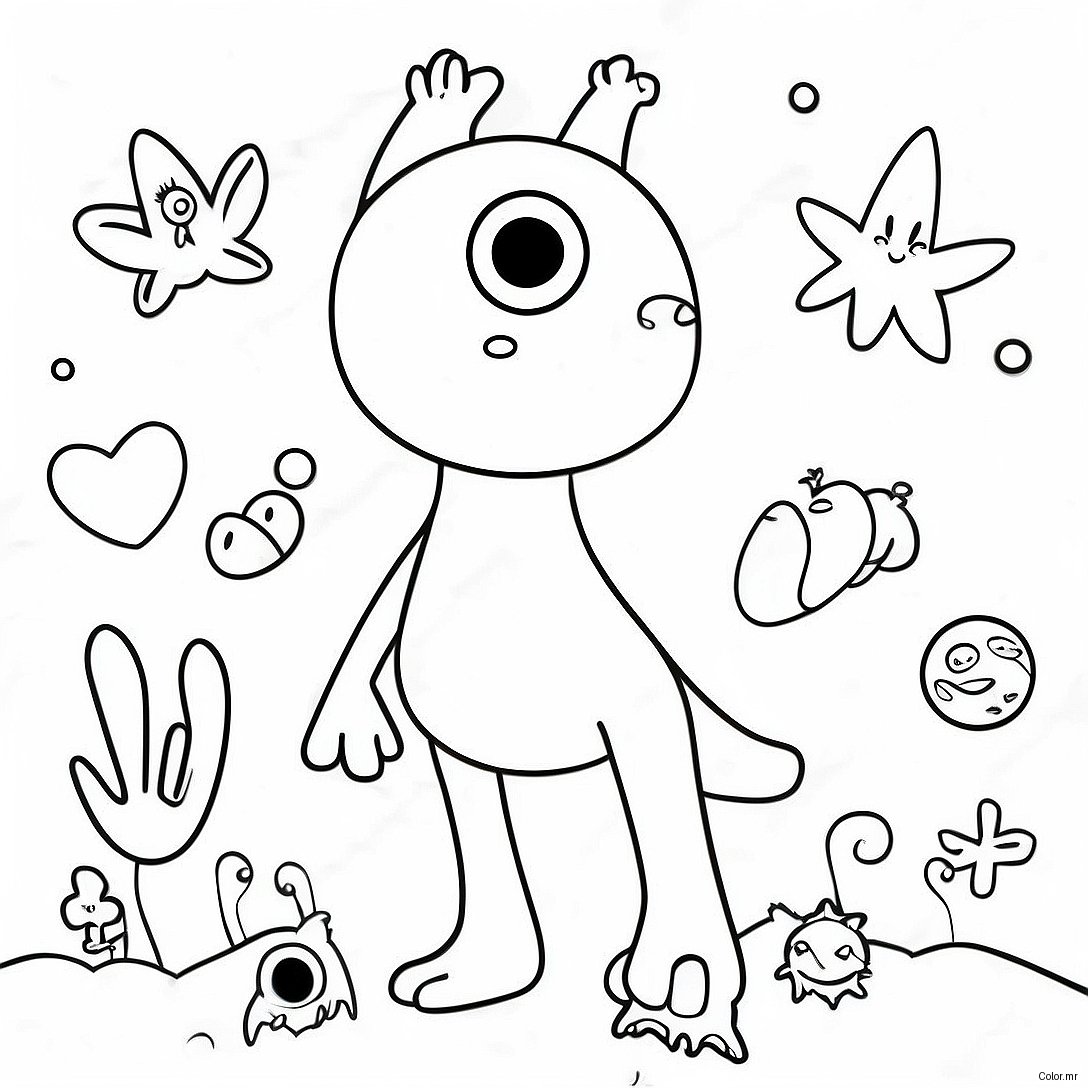 Whimsical Creatures In A Strange World Coloring Page 44373 36911