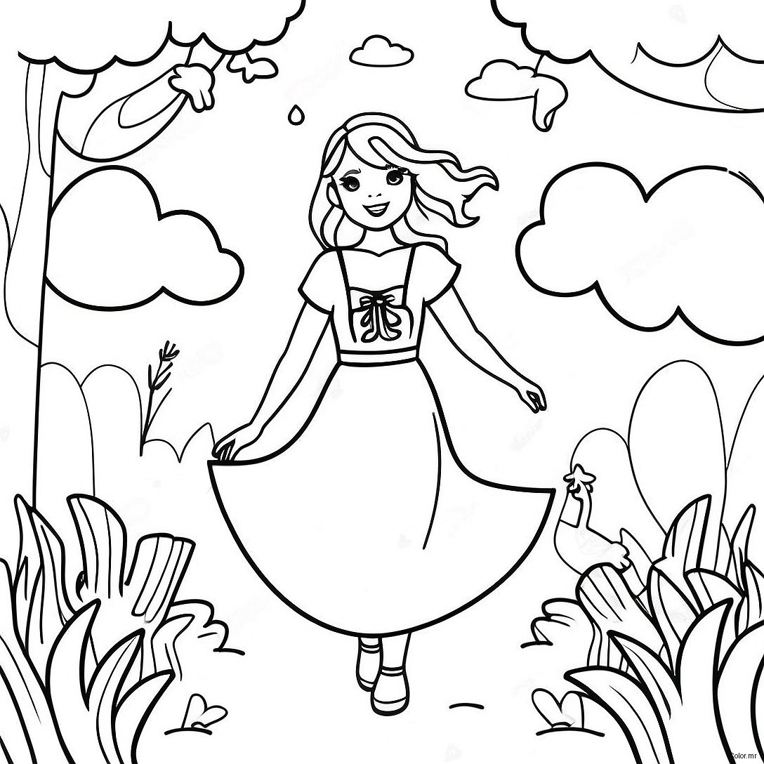 Whimsical Taylor Swift Folklore Scene Coloring Page 13388 11115