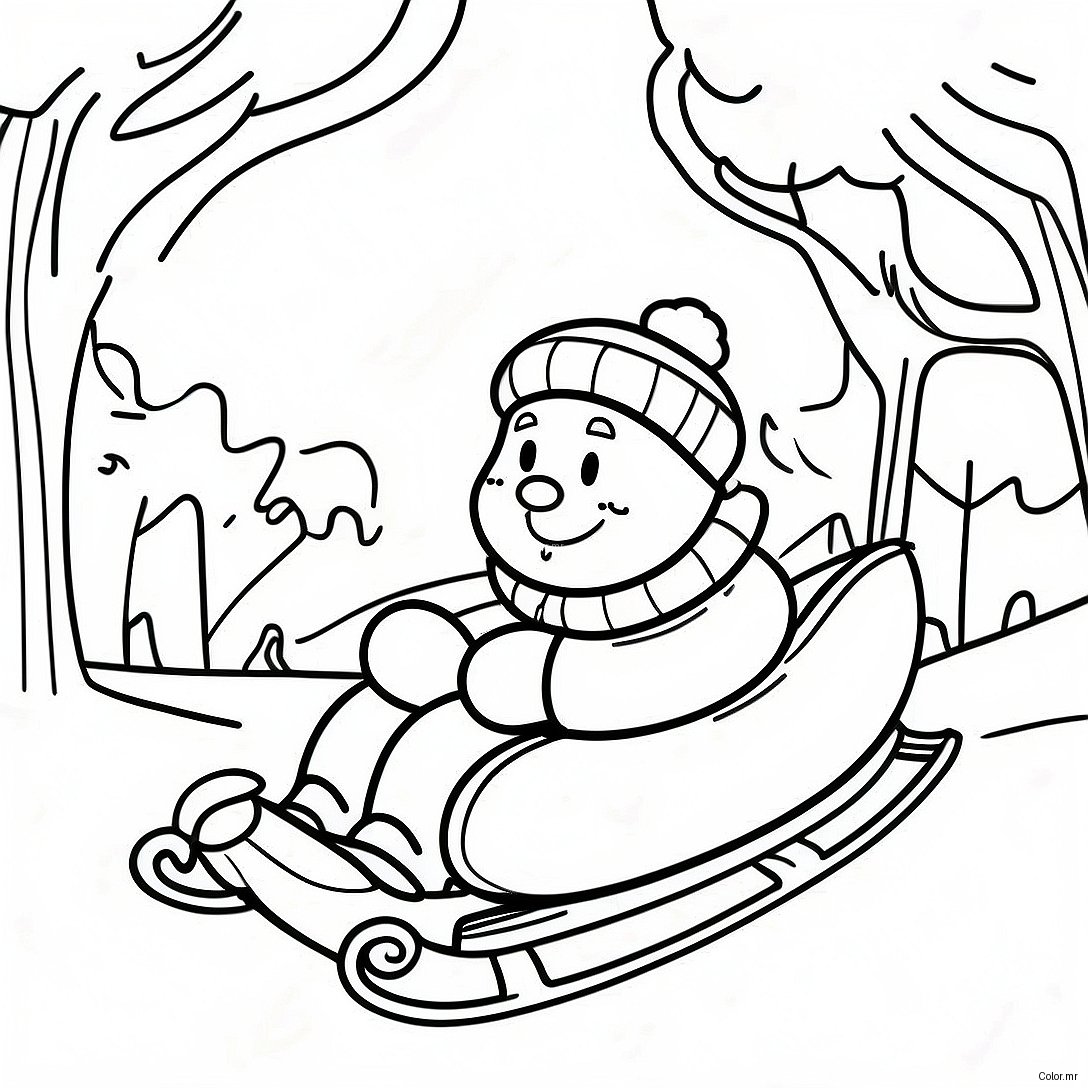Winter Wonderland Sledding Coloring Page 42311 35078