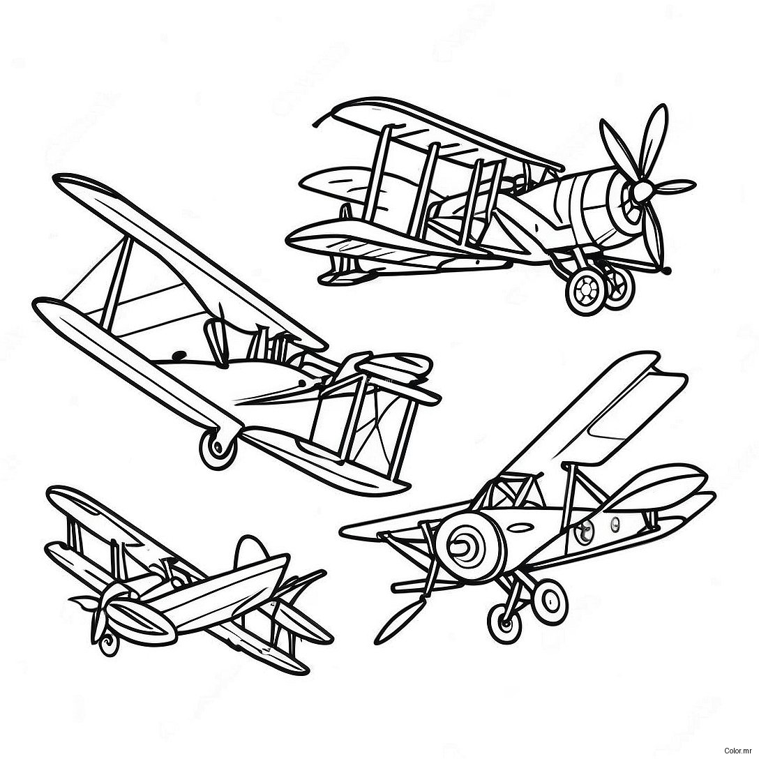 World War 1 Airplanes Flying Coloring Page 33102 17360
