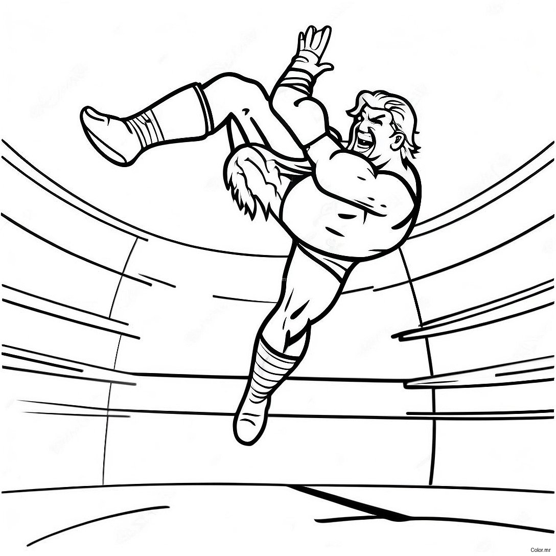 Wwe Wrestler Jumping On Opponent Coloring Page 12508 10407