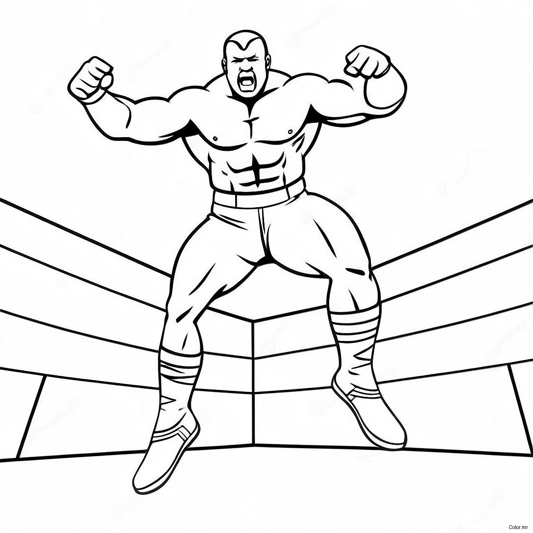 Wwe Wrestler Jumping On Opponent Coloring Page 12508 10408