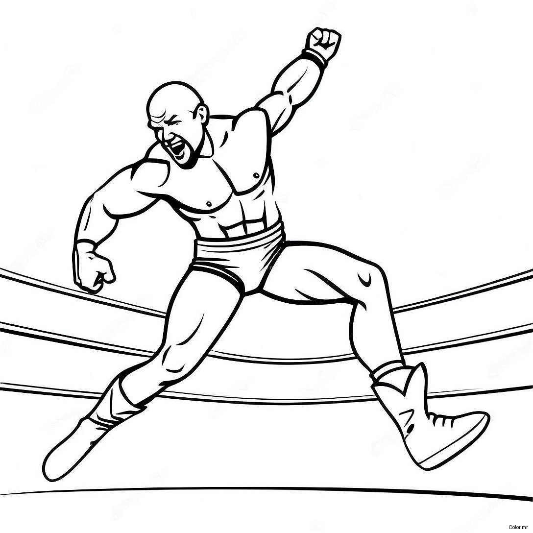 Wwe Wrestler Jumping On Opponent Coloring Page 15881 13427