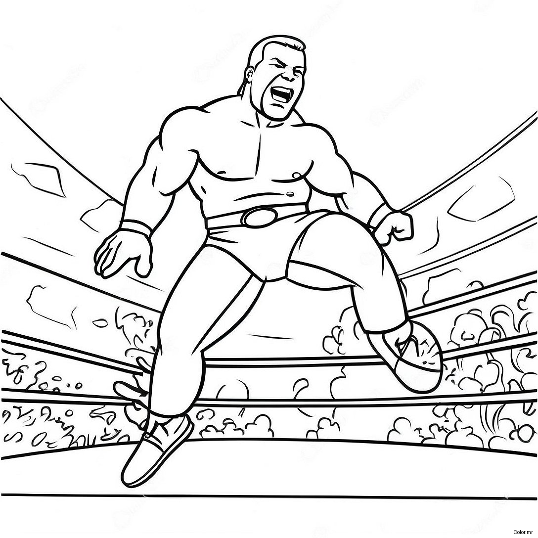 Wwe Wrestler Jumping On Opponent Coloring Page 15881 13428