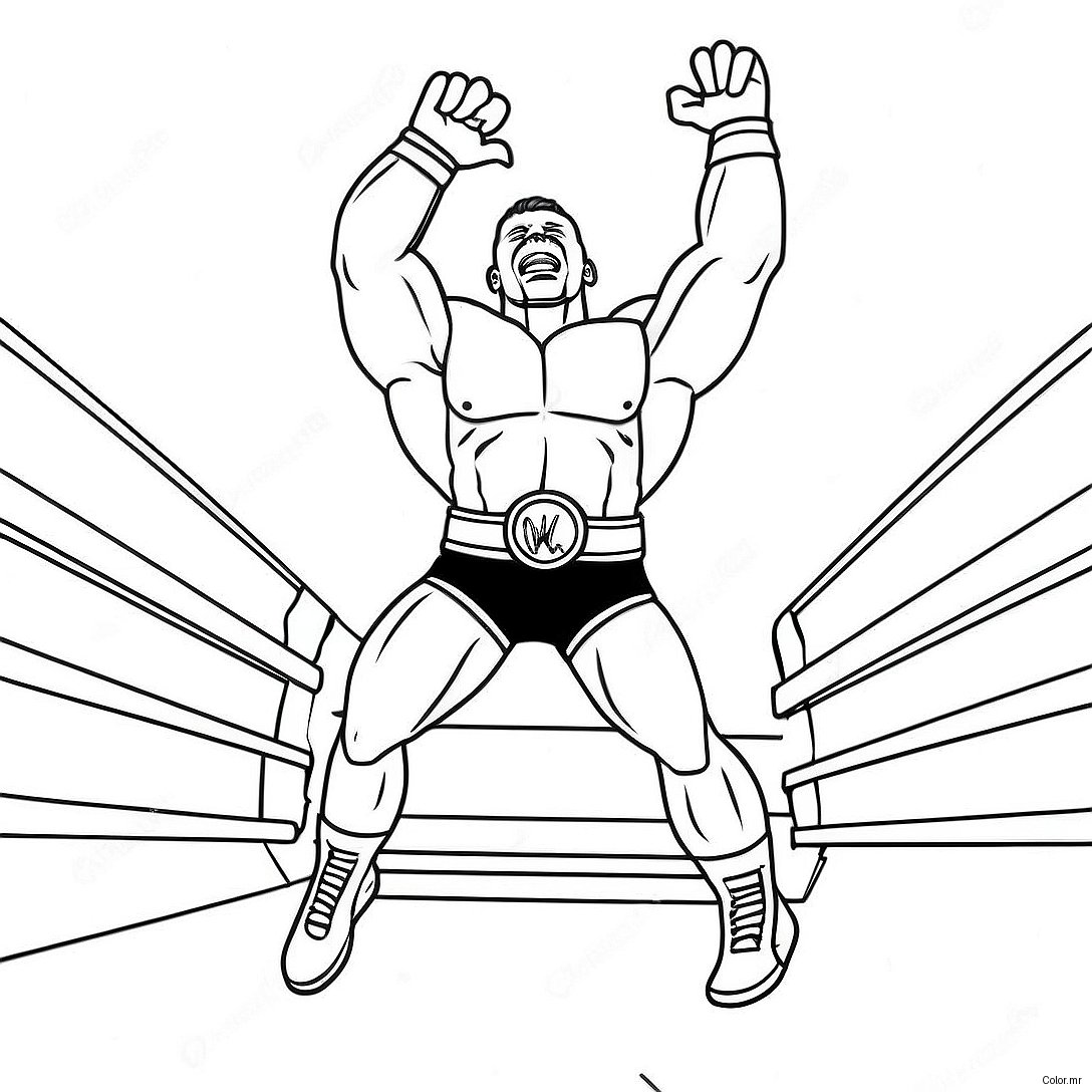 Wwe Wrestler Jumping On Opponent Coloring Page 17284 14530