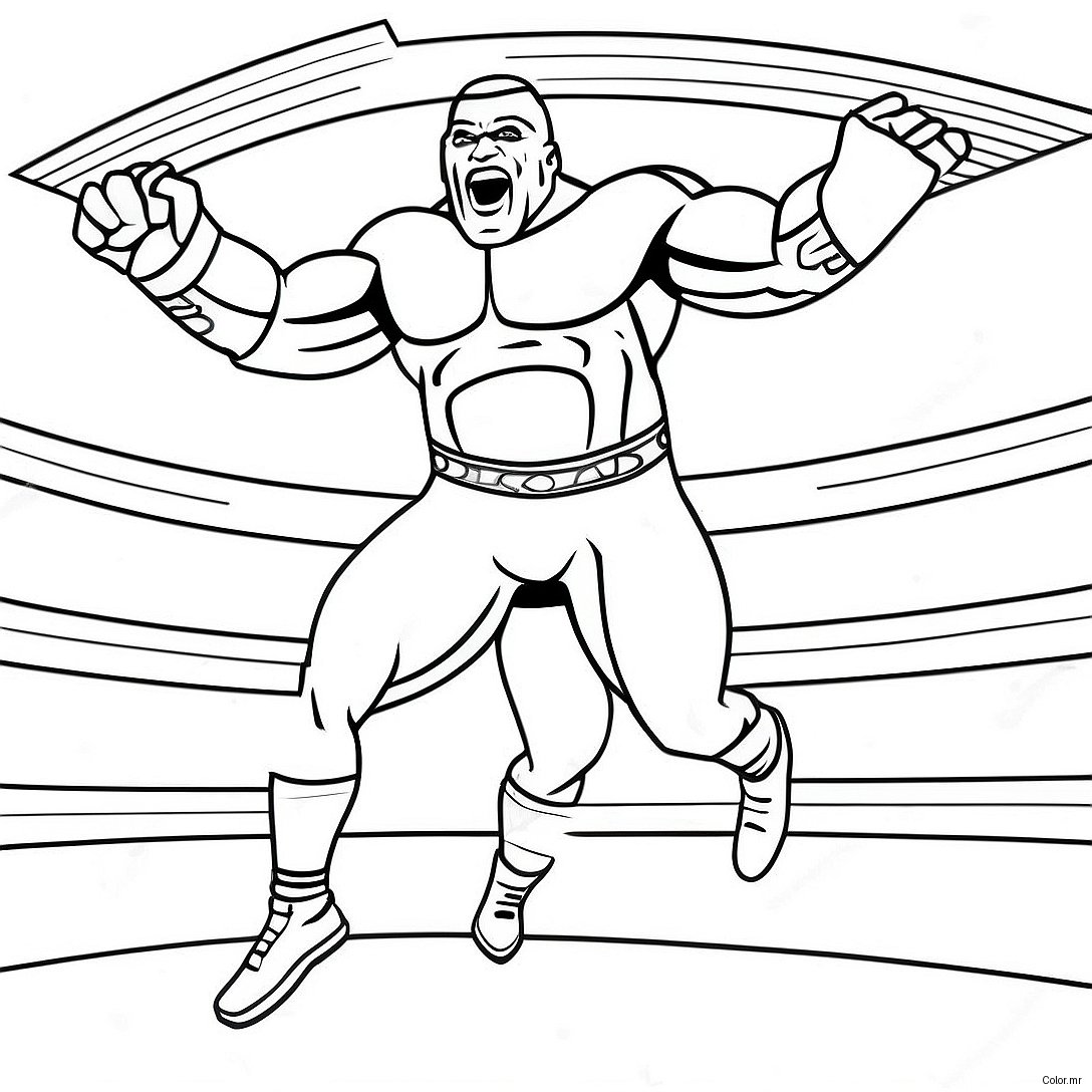 Wwe Wrestler Jumping On Opponent Coloring Page 21943 20310